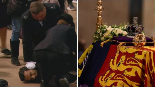 Tentoi të prekte arkivolin e Mbretëreshës Elisabeth II, arrestohet nga policia burri ‘guximtar’ (VIDEO)