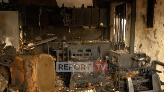Report TV sjell pamje brenda banesës së djegur në Tiranë, gjithçka e shkrumbuar