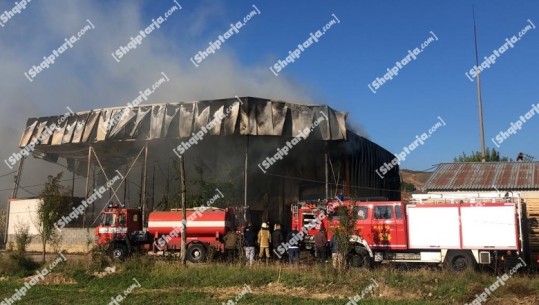 Zjarr në një magazinë bujqësore në Pogradec! 350 tonë mollë të djegura! Pronari i tronditur, dëme të konsiderueshme (VIDEO)