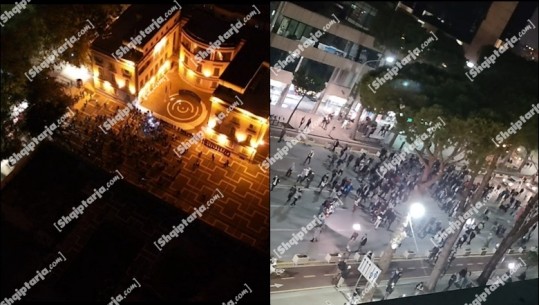 Protesta në Tiranë, Report Tv sjell pamjet me dron! Një ‘grusht’ qytetarësh i përgjigjen thirrjes së Berishës