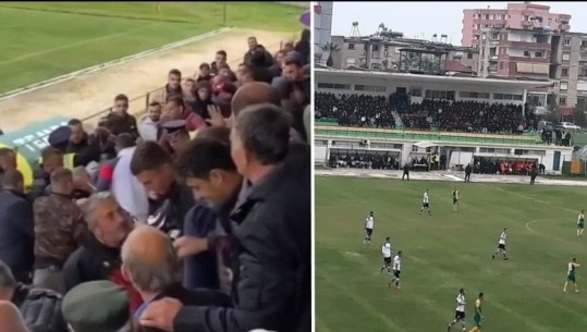 VIDEO/ Nga fusha dhuna transferohet në tribuna, grushta ndaj familjarëve të futbollistit në Kategorinë e Parë