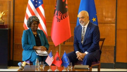 Ambasadorja e SHBA në OKB në Tiranë, pritet nga Rama dhe Begaj! Thomas-Greenfield: Shqipëria, partner i jashtëzakonshëm