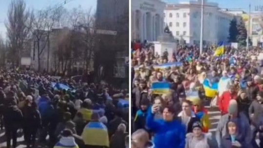 VIDEOLAJM/ Lum njerëzish festojnë çlirimin e Khersonit, ukrainasit në festë