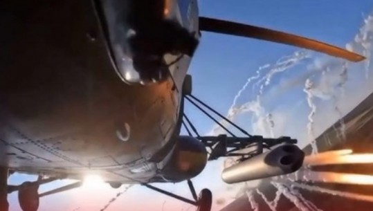 VIDEO/ Helikopterët ukrainas sulmojnë me raketa pozicionet e ushtrisë ruse