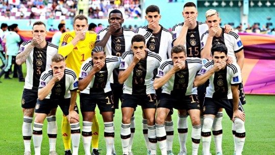FOTO/ Gjermania e nis Botërorin me protesta, lojtarët mbyllin gojën në shenjë revolte kundër FIFA