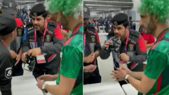 KATAR 2022/ Nuk lejohet, por e kishte fshehur alkoolin në dylbi! Tifozi kapet ‘mat’ nga policët në stadium (VIDEO)