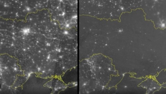 Fotot satelitore tregojnë mungesën e energjisë elektrike në Ukrainë