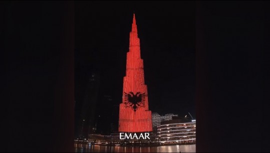 110 vjetori i pavarësisë/ Dubai ‘flet shqip’! Burj Khalifa ‘vishet kuq e zi’ (VIDEO)