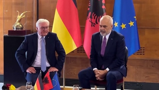 Rama: Mbështetja e Gjermanisë, thelbësore! Steinmeier: Shqipëria, përparësi në procesin e integrimit! (Batutat për pikturat në zyrën e Kryeministrit)