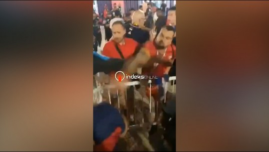 VIDEO/ Tifozët serbë sulmojë ata shqiptarë para ndeshjes Serbi - Zvicër