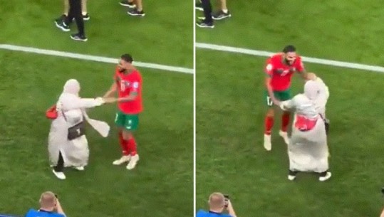 Turpëruan Portugalinë në Kupën e Botës, futbollisti i Marokut vallëzon me të ëmën pas ndeshjes