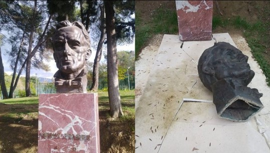 FOTOGALERIA/ Shkatërrohet në Tiranë memoriali i Mit'hat Frashërit, eshtrat e tij erdhën me debate të forta tetorin e 2018-s
