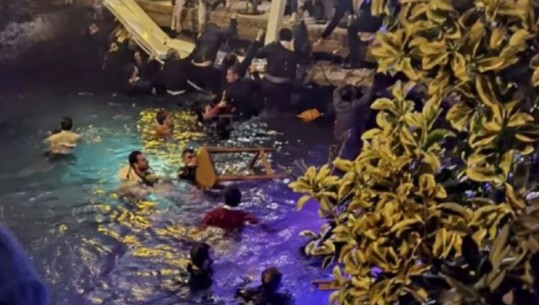 VIDEO/ Shembet një pjesë e restorantit në Stamboll, klientët përfundojnë në det, katër persona janë plagosur