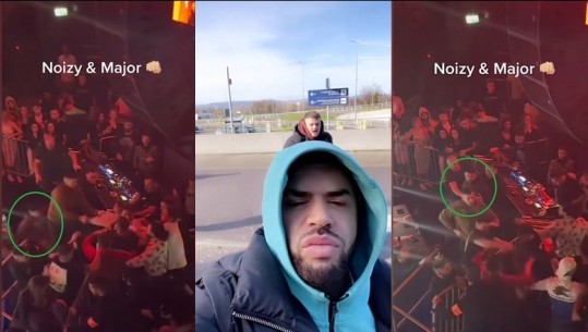 Plas sherri në një koncert të Noizy-t, reperin e godasin me grusht dhe bie në tokë! Ndërhyjnë truprojat e tij (VIDEO)