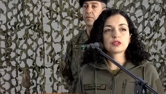 Vjosa Osmani shfaqet me rroba ushtarake: FSK është e gatshme dhe e përgatitur