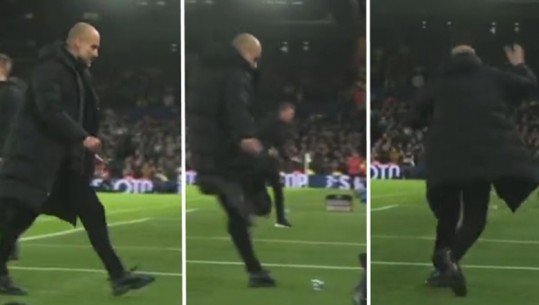 VIDEO/ Guardiola s'i mban nervat, godet me shishe anëtarin e skuadrës në stol
