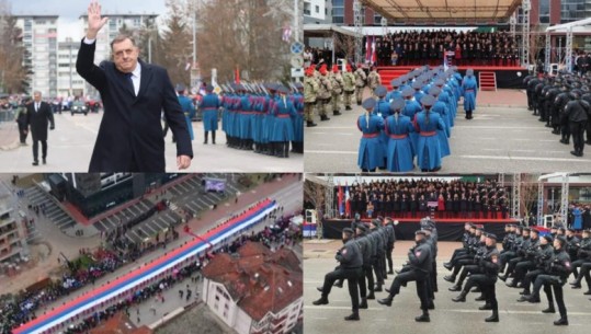 Me rreth 2500 efektivë të forcave policore e speciale dhe mjete të rënda policore, serbët e Bosnjë Hercegovinës kremtuan festën e ndaluar
