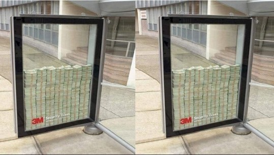 FOTOLAJM/ Fushata e ‘çuditshme’ e marketingut në Kanada, 3 milionë dollarë brenda kutisë së xhamit, ai që e thyen merr të gjitha paratë