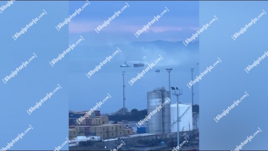 Përfshihet nga flakët anija e mallrave me flamur panamez pranë Portit të Durrësit! Ministria e Mbrojtjes: Evakuuam në kohë ekuipazhin (VIDEO)