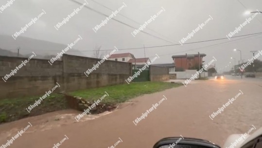 Reshjet e shiut, përmbytet rruga Lezhë-Milot! Bllokohen automjetet (VIDEO)
