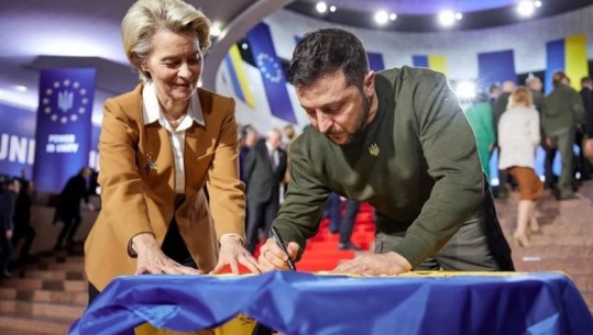 Paketë e re ndihme prej 450 milionë eurosh, Von der Leyen: Në total ndihma e BE-së ndaj Ukrainës arrin deri në 50 miliardë euro