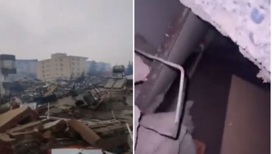 Pamjet drithëruese nga tërmeti në Turqi, qytetarët duke qarë tregojnë banesat e rrënuara