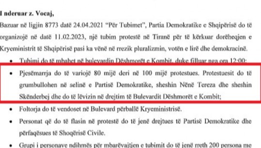 Ja dokumenti ku Berisha paralajmeronte 100 mijë protestues në Bulevard, por s’i erdhën as 1/10