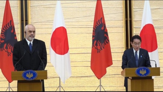Kryeministri japonez në konferencë të përbashkët me Ramën: Diskutuam për ngritjen e dhomës së tregtisë Shqipëri-Japoni