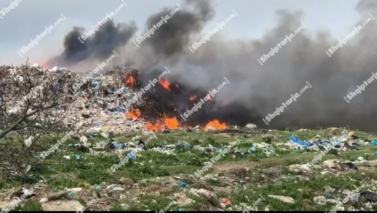 VIDEO/ Tjetër vatër zjarri në Vlorë, flakët përfshijnë fushën e mbetjeve