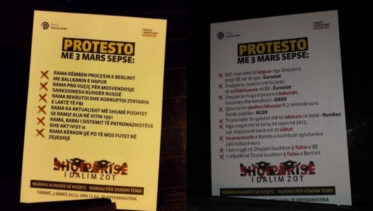 VIDEOLAJM/ Rithemelimi shpërndan ‘trakte’ në qytet, 15 arsye përse duhet protestuar sipas Berishës