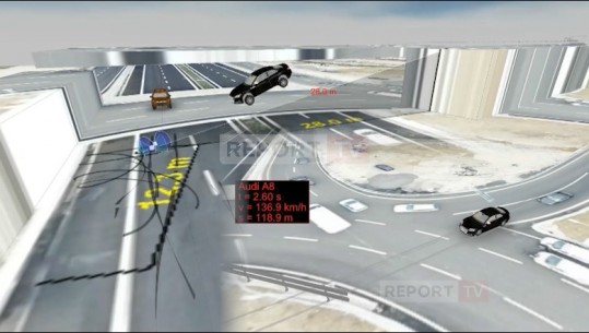 Report Tv sjell skemën e re 3D të aksidentit në Tiranë! Inxhinieri: 'Audi' ishte me 194 km/h! Të vendosen me urgjencë barrierat e kategorisë së lartë