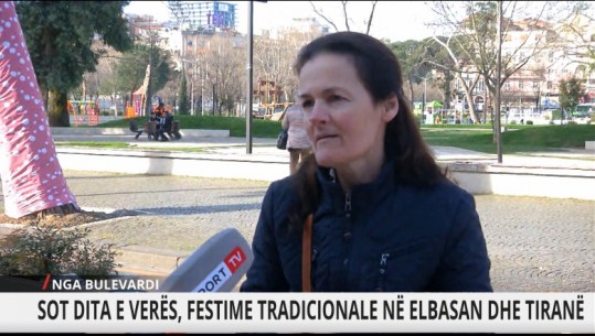 Shet qilima të punuar me dorë, tregtarja në Tiranë: Çdo 14 mars dal këtu, çmimet janë të lira por njerëzit nuk i marrin