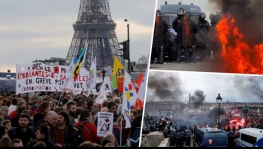 Kundërshtimet ndaj reformës së pensioneve, Parisi 'në kaos'! Protestuesit përplasen me policinë