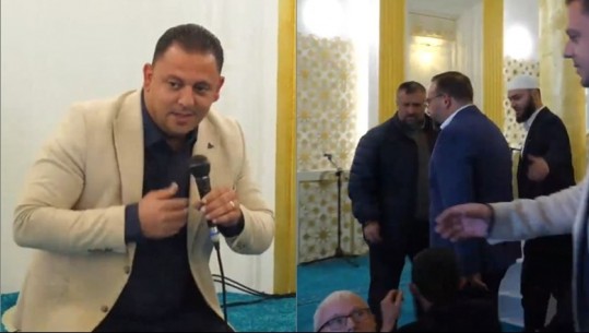 Kryebashkiaku i Kavajës, kthehet në ‘imam’, flet para besimtarëve brenda xhamisë së re! Mes tyre edhe deputeti i PS, Etjen Xhafaj