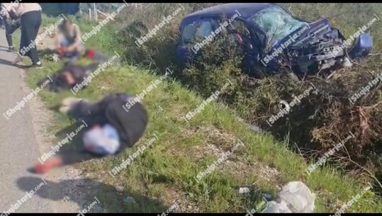 VIDEO pamje të rënda/ Aksident në Manëz të Durrësit, makina përfundon në kanal! 4 të plagosur transportohen drejt spitalit
