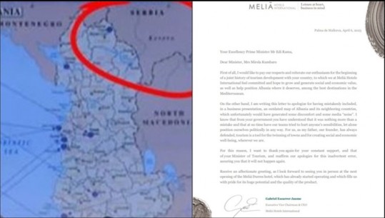 Përdorën hartën me Kosovën si pjesë të Serbisë, CEO i kompanisë spanjolle letër Ramës: Kërkojmë falje! Ishte thjesht një gabim, s'kishte qëllime politike