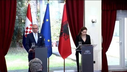 Ministri i Jashtëm kroat, vizitë në Tiranë, Xhaçka: Diskutuam për takimin e parë të përbashkët të 2 qeverive! Begaj: Shembull për procesin e integrimit