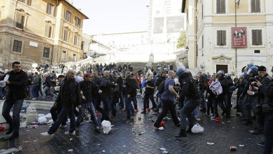 Mbrëmje përleshjesh në Romë, policia ndalon 200 ultras! Mëri nga finalja e Tiranës
