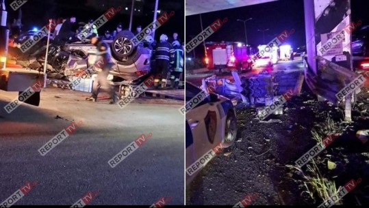 VIDEO+FOTO/ Vdes në aksident shoqëruesi i ambasadorit rus në Tiranë! Automjeti me targa diplomatike u përmbys në rrugë, afër TEG-ut