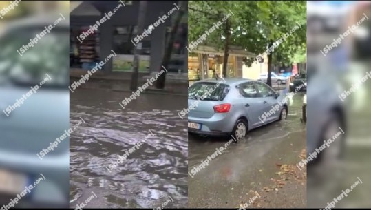 VIDEOLAJM/ 'Çmendet' moti, reshje shiu dhe stuhi në Tiranë, disa lagje 'notojnë' në ujë 