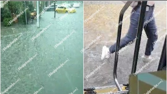 'Çmendet' moti! Për 1 orë reshje shiu dhe stuhi në Tiranë, përmbyten disa rrugë! Largohen pushuesit në Vlorë, trafik i rënduar