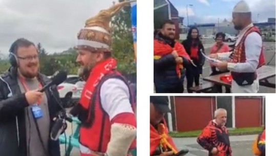Interes i ulët nga vendasit, Kombëtarja ndiqet nga 70 tifozë! Me veshje popullore në Ishujt Faroe (VIDEO)