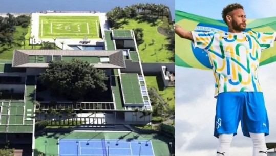 VIDEO/ Pistë për makinat dhe helikopterin, rezidenca luksoze e Neymar edhe me fusha futbolli! Telashe me policinë për liqenin artificial