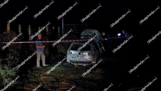 Vranë kunatin e Gentian Bejtjas dhe i plagosën të birin në Larushk të Krujës, dalin fotot nga makina e djegur e atentatorëve
