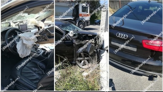 Aksident në Fushë-Krujë, drejtuesi i mjetit humb kontrollin dhe përplaset me murin, 'Audi' bëhet copash! Dy të plagosur, transportohen të ‘Trauma’