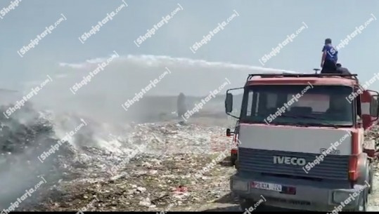 VIDEO/ Zjarr masiv në Vlorë, përfshihet nga flakët sërish fusha e mbetjeve