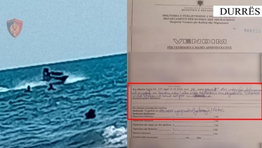 Siguria në plazhe/ Rrezikoi jetën e pushuesve, bllokohet një Jet Ski në Spille të Durrësit! Gjobitet me 110 mijë lekë drejtuesi