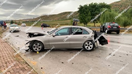 VIDEO/ Aksident në aksin Korçë-Pogradec, përplasen tre makina, tre të plagosur