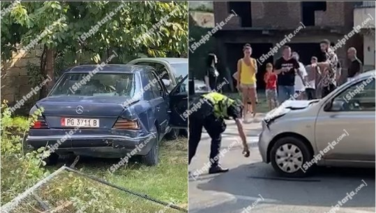 Aksident në Pogradec, përplasen 3 mjete, lëndohet një prej drejtuesve! Njëri prej automjeteve futet në oborrin e një banese 