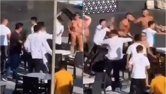 VIDEO/ Sherr masiv mes pushuesve dhe stafit në një hotel turk, godasin njëri-tjetrin me karrige